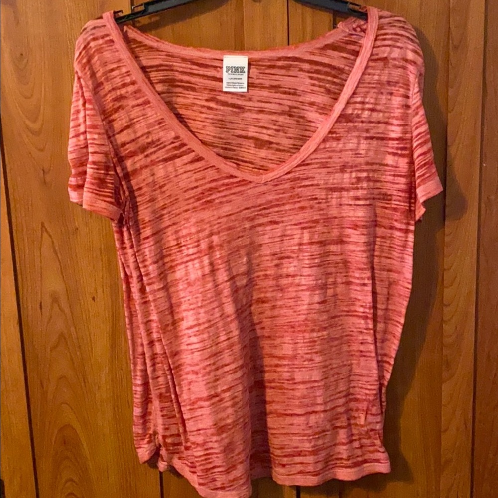 Coral VS PINK vneck tee *like new*